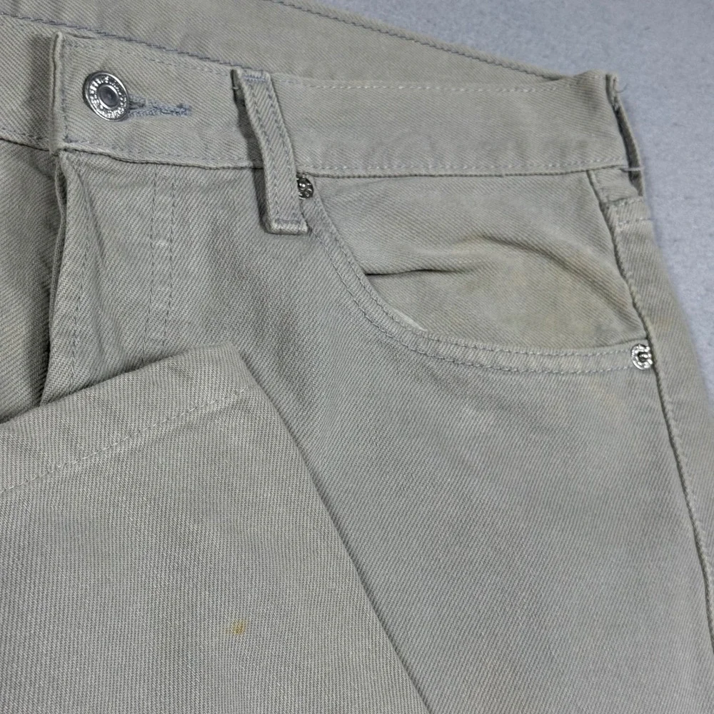 Vintage Levis 501 Straight Leg Tan Khaki Denim Jeans Mens 34x32